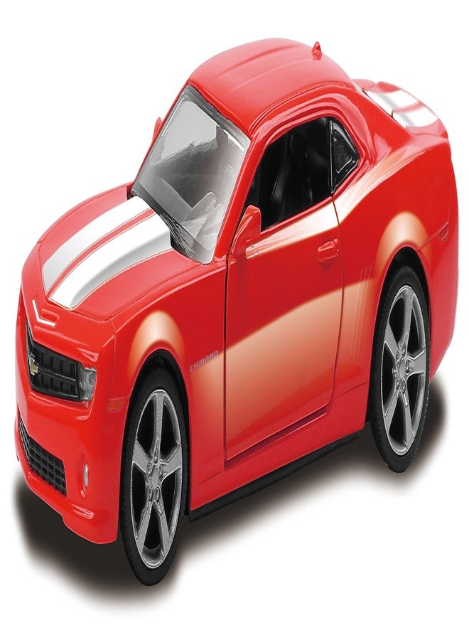 Rmz City 5 Inch Die Cast Chevrolet Camaro Toy Car 1:32 Scale Model | Licensed Collectible Vehicle with Opening Doors & Pullback Action | International Series for Kids & Car Lovers | Red - Image 1